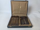 a case with a set of silverware in it