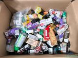 a cardboard box filled with different types of items