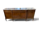 an image of a wooden cabinet with marble top on a white background