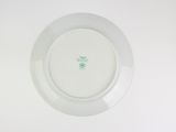 a white plate with a green design on it