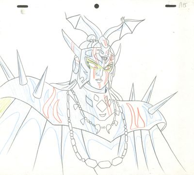 a drawing of a man with a dragon on his chest