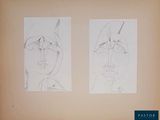 deux dessins représentant un homme et une femme sur la même page