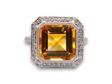 une bague en citrine et diamants
