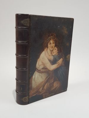 Coffret en trompe-l'oeil de livre en bois à décor peint d'ap…