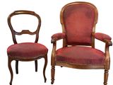 pair of louis xv style armchairs with red upholstered upholstered upholstered upholstered upholstered upholstered upholstered uphol