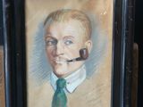 tableau représentant un jeune garçon avec une pipe à la bouche