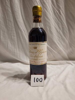 1/2 bouteille CHÂTEAU D'YQUEM 1940 SAUTERNES Marqué sur le b…