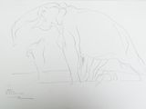 un dessin représentant un homme et une femme assis l'un à côté de l'autre