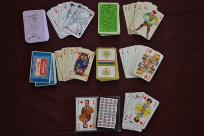 Lot de six jeux de 52/52, Réclames ou Publicitaires, boite c…
