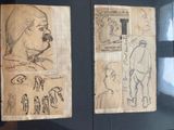 two drawings of a man and a woman on a piece of paper
