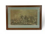 an old picture of a group of men riding horses in a field