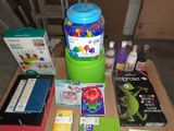 a table with a lot of school supplies on it