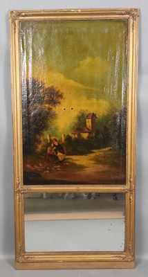 une image représentant un tableau accroché au mur, devant lequel se trouve un miroir
