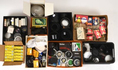 a box of assorted items sitting on a table
