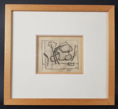 un dessin représentant un homme assis sur une chaise devant un mur noir
