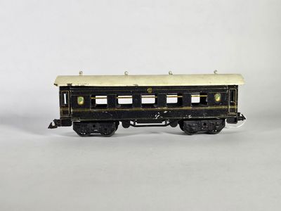 Wagon BING, chemin de fer de l'état prussien, toit ouvrant p…