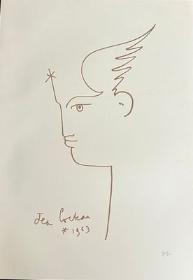 un dessin représentant un oiseau avec une étoile sur la tête