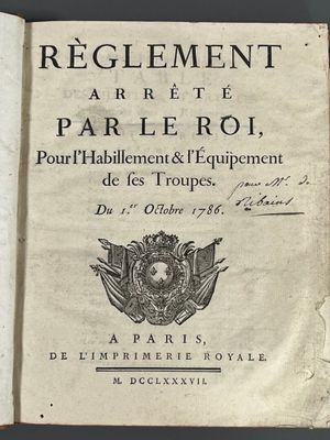 [Militaria]. [Costume]. RÈGLEMENT ARRÊTÉ PAR LE ROI pour l'h…
