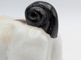 a small figurine of a sheep with a horn on its head