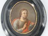 tableau représentant un homme vêtu d'une cape rouge et tenant une épée