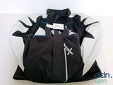 a black and white jacket with a star on it