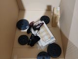a cardboard box with a bunch of items inside of it