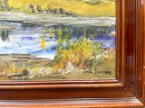a painting on the wall of a room with a painting on the wall
