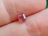 quelqu'un tient un petit diamant rose dans la main