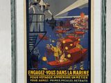 photo encadrée d'une affiche représentant un homme debout sur un bateau au milieu de l'eau