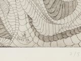 a black and white drawing of a snake on a piece of paper