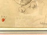 drawing of a man with a beard and a mustache