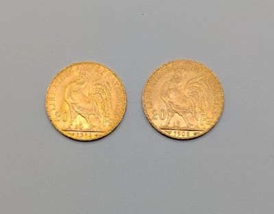 deux souverains d'or, dont l'un est à effigie et l'autre est à effigie