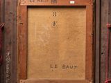 an old picture frame with a drawing on it and a red rope