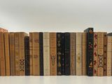 a lot of books that are lined up on a table