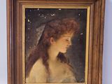 portrait of a young woman in a white dress with a veil on her head