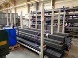 a large amount of steel pipes in a warehouse