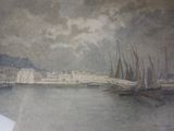 une image d'une peinture de bateaux dans l'eau
