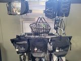 a bike with a basket on the back of it in a store
