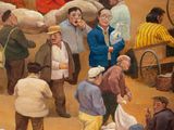 a painting of a group of people in a market