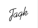 a close up of a black and white photo of the word jade