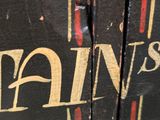 a close up of a box with a train sign on it