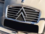 a close up of a front grill of a car