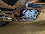 a motorcycle that is parked in a garage