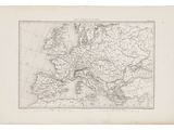 une vieille carte de l'Europe indiquant les frontières des pays