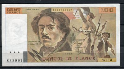 the front of a french banknote with a picture of a man on it