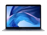 an apple macbook air laptop with a blue screen and a white background