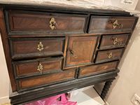 Cabinet en placage et bois noirci (photo 3)