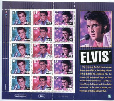 a stamp with a picture of elvis presley on it