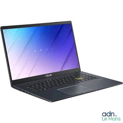 the asus laptop is open on a white background with a blue and purple background