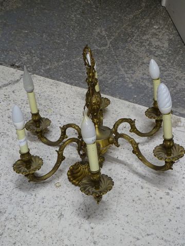 Lustre en bronze 6 bras de lumière